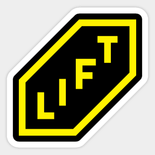 LIFT word mark composition in yellow color showing scaling and growth Sticker